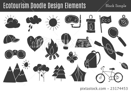 Vector ecotourism design elements isolated Vector ecotourism design elements isolated 23174453
