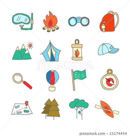 Set of ecotourism icons elements isolated 23174454