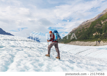 Hiker on glacier Hiker on glacier 23174568