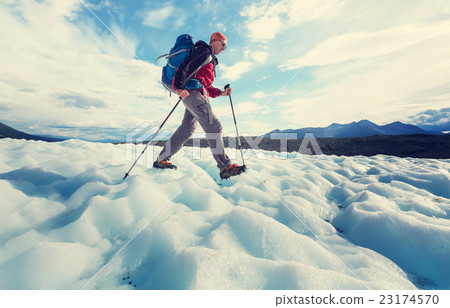 Hiker on glacier 23174570