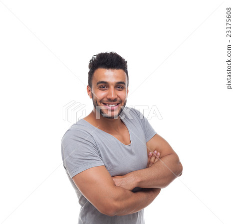 Casual Man Happy Smile Young Handsome Guy Folded Casual Man Happy Smile Young Handsome Guy Folded 23175608