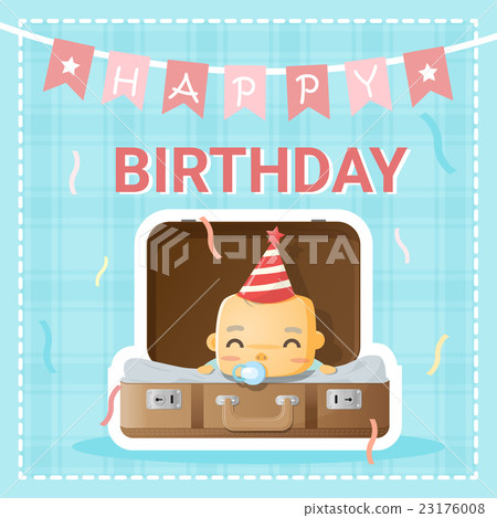 Happy birthday card with cute baby 2 23176008