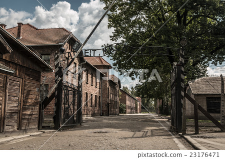 Gate of Auschwitz in Poland Gate of Auschwitz in Poland 23176471