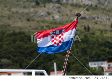 Waving Croatian flag Waving Croatian flag 23176519