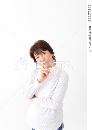 Worried senior woman Worried senior woman 23177361