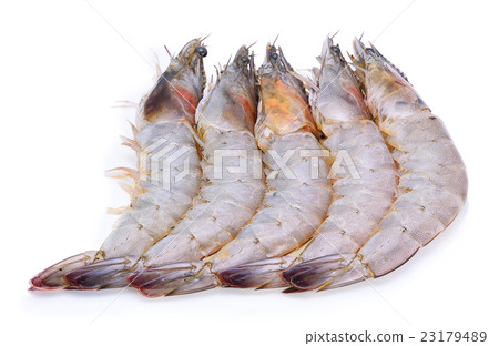 Fresh shrimp on a white background Fresh shrimp on a white background 23179489