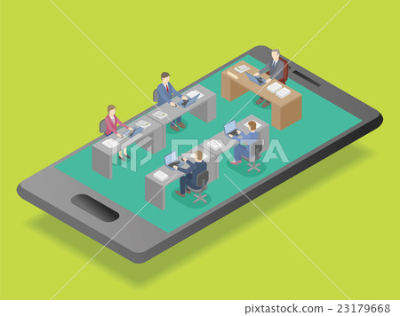 Office and business people on the smartphone 23179668