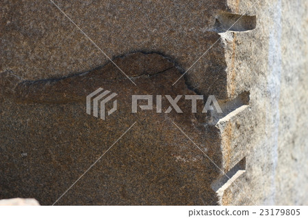 Rock drill traces on rough rocks 23179805