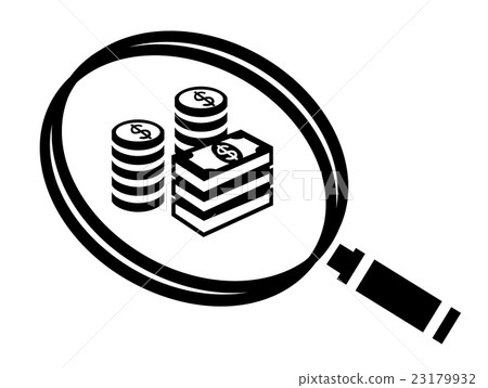 magnifier find money icon magnifier find money icon 23179932