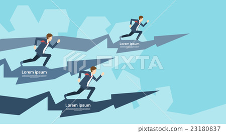 Business People Group Run Team Leader On Arrow Business People Group Run Team Leader On Arrow 23180837
