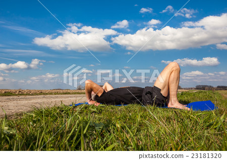 Enjoy Urdhva Dhanurasana yoga in Nature 23181320