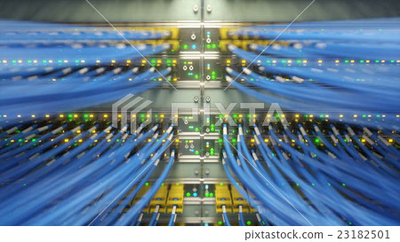 Stock Illustration: Fully loaded network media converters and ethernet