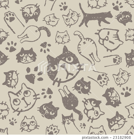 Cats face, meat ball, pattern of ass 23182908