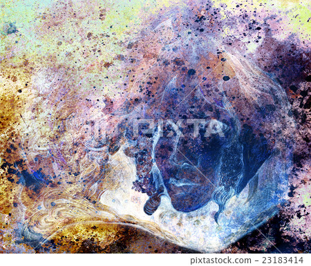 abstract portrait of flower fairy face on abstract portrait of flower fairy face on 23183414