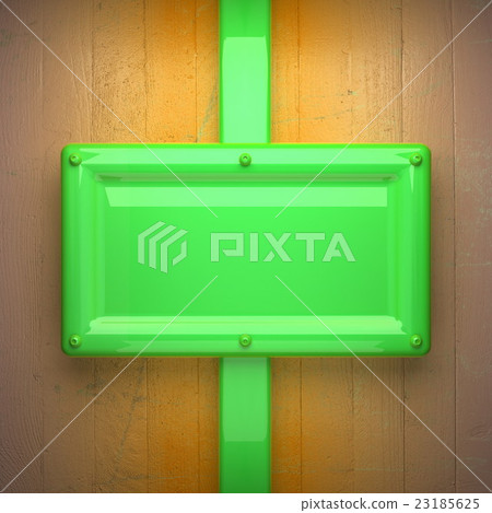 green metal and yellow wood background. 3D green metal and yellow wood background. 3D 23185625