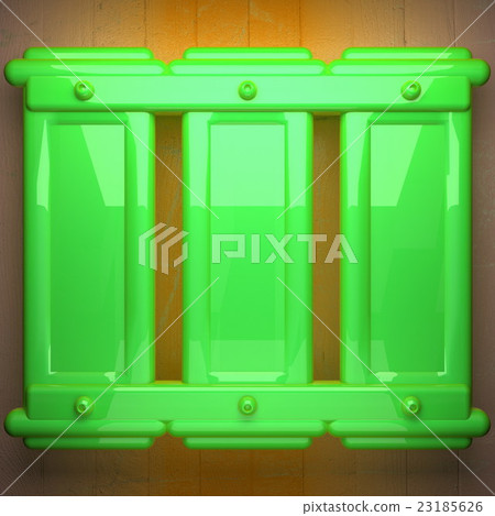 green metal and yellow wood background. 3D green metal and yellow wood background. 3D 23185626