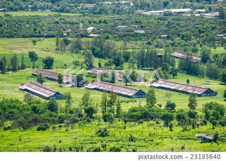 top view of country village in the north, Thailand 23185640