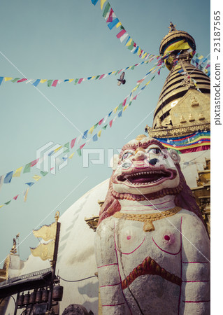 Stupa Swayambhunath Monkey temple,Kathmandu,Nepal. 23187565