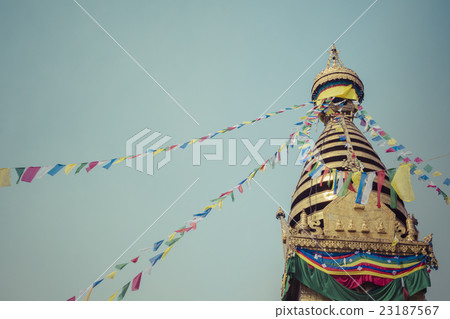 Stupa Swayambhunath Monkey temple,Kathmandu,Nepal. 23187567