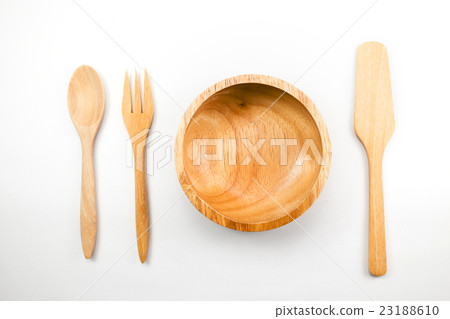 Wooden spoon,fork isolated Wooden spoon,fork isolated 23188610