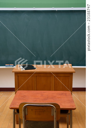 Classroom blackboard and attendance book 23188747