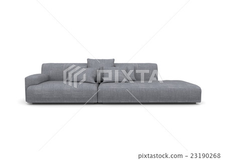 Isolate Big Sofa With Shadow On White Background Stock