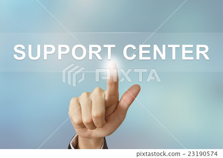 business hand clicking support center button business hand clicking support center button 23190574