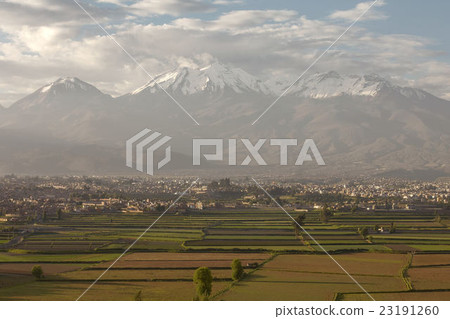 Arequipa Peru with iconic fields and Chachani 23191260