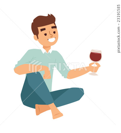 boy glass wine vector illustration. boy glass wine vector illustration. 23191585