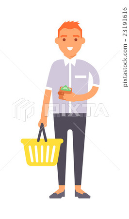 shopping boy vector illustration. shopping boy vector illustration. 23191616