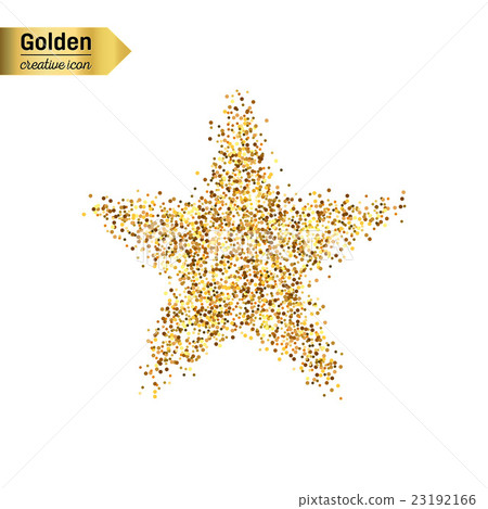 Gold glitter vector icon of star isolated on 23192166