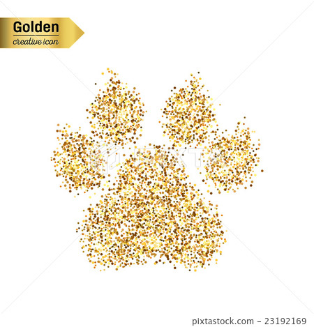 Gold glitter vector icon of animal footprint Gold glitter vector icon of animal footprint 23192169