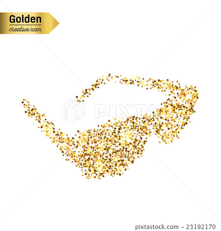 Gold glitter vector icon of sun glasses isolated Gold glitter vector icon of sun glasses isolated 23192170