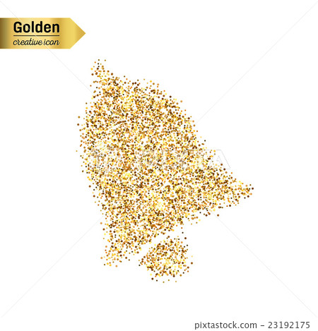 Gold glitter vector icon of bell isolated on Gold glitter vector icon of bell isolated on 23192175