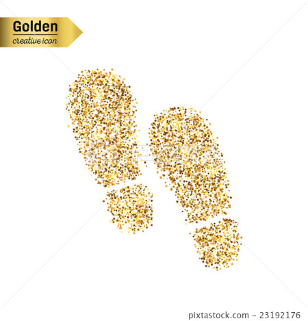 Gold glitter vector icon of footprint isolated on Gold glitter vector icon of footprint isolated on 23192176