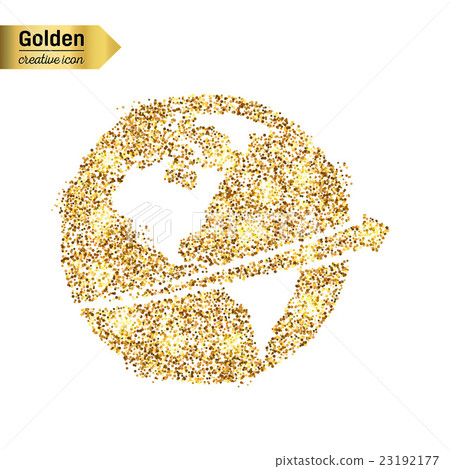 Gold glitter vector icon of planet earth isolated Gold glitter vector icon of planet earth isolated 23192177