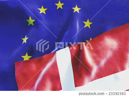 Danish and EU Flag. 3D render 23192381