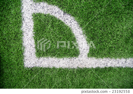 White stripe on the green soccer field White stripe on the green soccer field 23192558