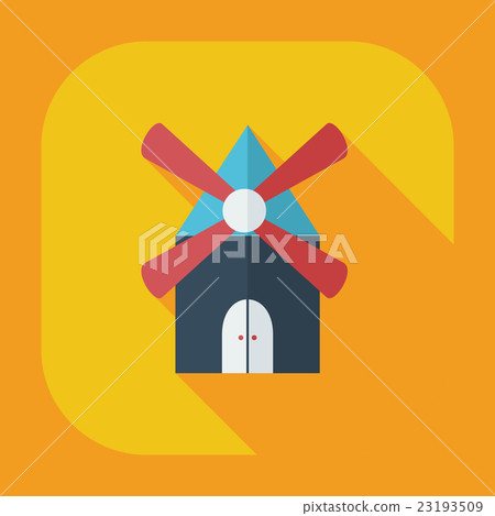 Flat modern design with shadow icons mill - Stock Illustration ...