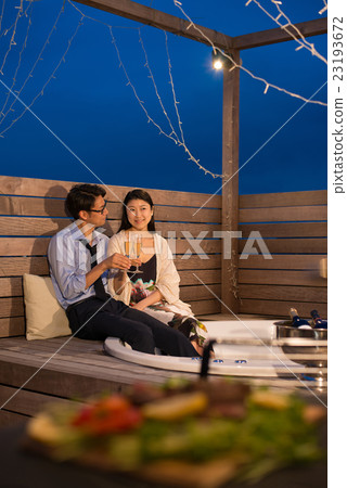 Couple night balcony image 23193672