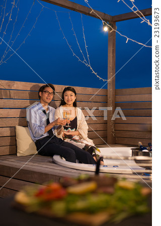Couple night balcony image 23193673