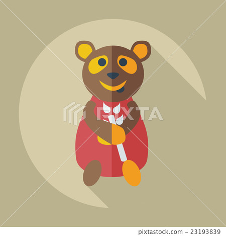 Flat modern design with shadow icons panda eating 23193839
