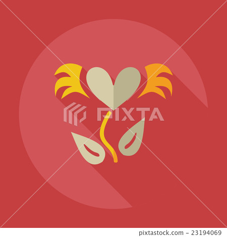 Flat modern design with shadow icons love tree Flat modern design with shadow icons love tree 23194069