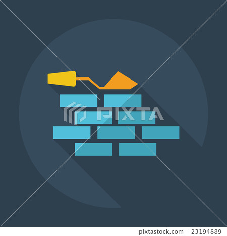Flat modern design with shadow icons wall - Stock Illustration ...