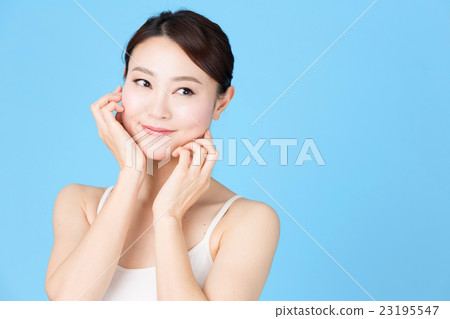 女性秀麗藍色後面圖像 23195547