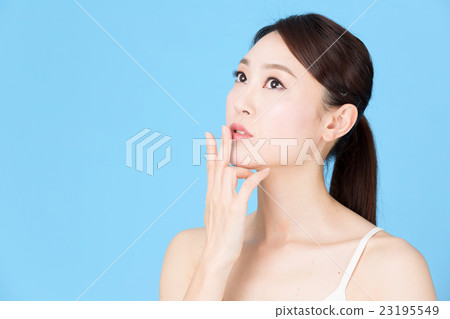 女性秀麗藍色後面圖像 23195549