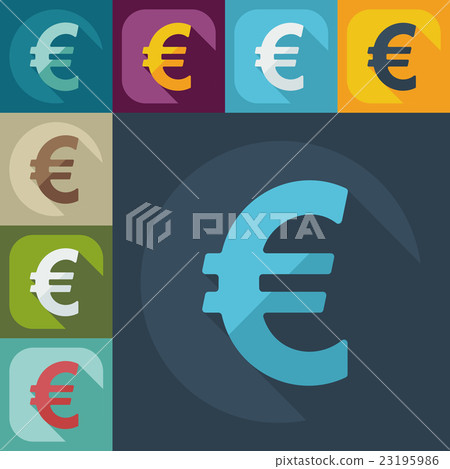 Flat modern design with shadow icons currency unit 23195986