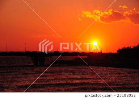 Mihama Bridge and sunset Mihama Bridge and sunset 23198058