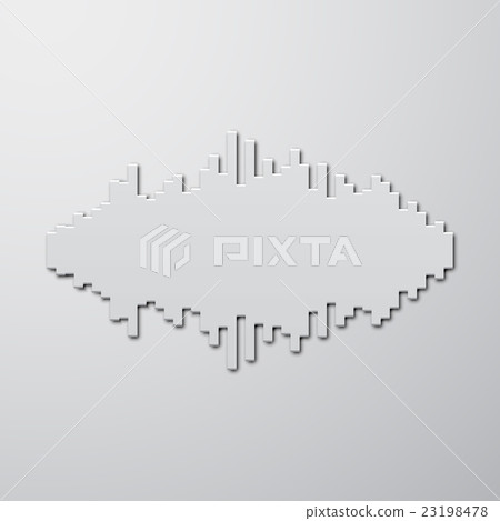 Silhouette of sound waveform with shadow 23198478