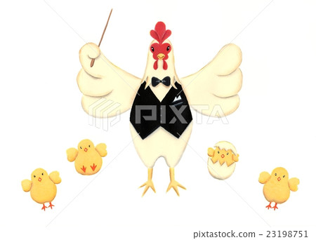 Cock and chicks 23198751